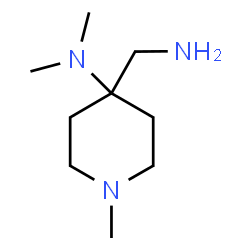 ChemSpider 2D Image | 4-(Aminomethyl)-N,N,1-trimethyl-4-piperidinamine | C9H21N3
