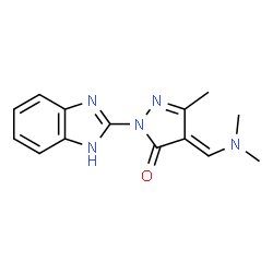 ChemSpider 2D Image | (4E)-2-(1H-Benzimidazol-2-yl)-4-[(dimethylamino)methylene]-5-methyl-2,4-dihydro-3H-pyrazol-3-one | C14H15N5O