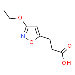ChemSpider 2D Image | 3-(3-Ethoxy-1,2-oxazol-5-yl)propanoic acid | C8H11NO4