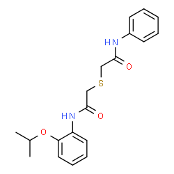 ChemSpider 2D Image | 2-[(2-Anilino-2-oxoethyl)sulfanyl]-N-(2-isopropoxyphenyl)acetamide | C19H22N2O3S
