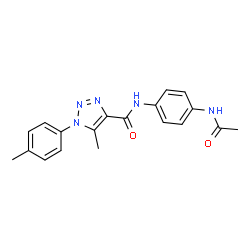 ChemSpider 2D Image | N-(4-Acetamidophenyl)-5-methyl-1-(4-methylphenyl)-1H-1,2,3-triazole-4-carboxamide | C19H19N5O2