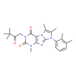 ChemSpider 2D Image | 3-(3,3-Dimethyl-2-oxobutyl)-8-(2,3-dimethylphenyl)-1,6,7-trimethyl-1H-imidazo[2,1-f]purine-2,4(3H,8H)-dione | C24H29N5O3
