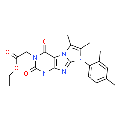 ChemSpider 2D Image | Ethyl [8-(2,4-dimethylphenyl)-1,6,7-trimethyl-2,4-dioxo-1,2,4,8-tetrahydro-3H-imidazo[2,1-f]purin-3-yl]acetate | C22H25N5O4