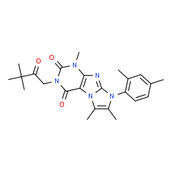 ChemSpider 2D Image | 3-(3,3-Dimethyl-2-oxobutyl)-8-(2,4-dimethylphenyl)-1,6,7-trimethyl-1H-imidazo[2,1-f]purine-2,4(3H,8H)-dione | C24H29N5O3