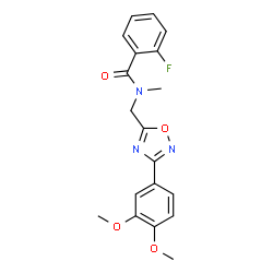 ChemSpider 2D Image | N-{[3-(3,4-Dimethoxyphenyl)-1,2,4-oxadiazol-5-yl]methyl}-2-fluoro-N-methylbenzamide | C19H18FN3O4