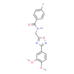 ChemSpider 2D Image | N-{[3-(3,4-Dimethoxyphenyl)-1,2,4-oxadiazol-5-yl]methyl}-4-fluoro-N-methylbenzamide | C19H18FN3O4