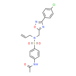ChemSpider 2D Image | N-[4-(Allyl{[3-(4-chlorophenyl)-1,2,4-oxadiazol-5-yl]methyl}sulfamoyl)phenyl]acetamide | C20H19ClN4O4S