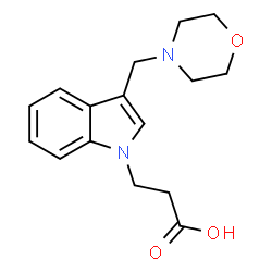 ChemSpider 2D Image | 3-[3-(morpholin-4-ylmethyl)indol-1-yl]propanoic acid | C16H20N2O3