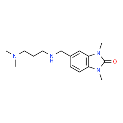 ChemSpider 2D Image | 5-({[3-(Dimethylamino)propyl]amino}methyl)-1,3-dimethyl-1,3-dihydro-2H-benzimidazol-2-one | C15H24N4O
