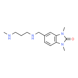 ChemSpider 2D Image | 1,3-Dimethyl-5-({[3-(methylamino)propyl]amino}methyl)-1,3-dihydro-2H-benzimidazol-2-one | C14H22N4O