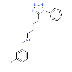 ChemSpider 2D Image | (3-Methoxy-benzyl)-[3-(1-phenyl-1H-tetrazol-5-ylsulfanyl)-propyl]-amine | C18H21N5OS