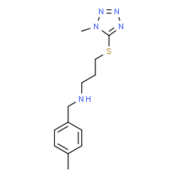 ChemSpider 2D Image | (4-Methyl-benzyl)-[3-(1-methyl-1H-tetrazol-5-ylsulfanyl)-propyl]-amine | C13H19N5S