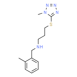 ChemSpider 2D Image | (2-Methyl-benzyl)-[3-(1-methyl-1H-tetrazol-5-ylsulfanyl)-propyl]-amine | C13H19N5S