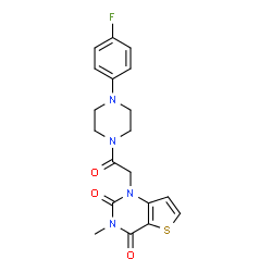 ChemSpider 2D Image | 1-{2-[4-(4-Fluorophenyl)-1-piperazinyl]-2-oxoethyl}-3-methylthieno[3,2-d]pyrimidine-2,4(1H,3H)-dione | C19H19FN4O3S