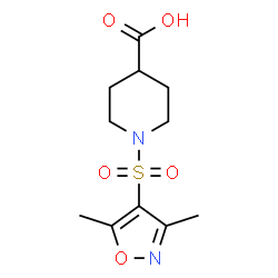 ChemSpider 2D Image | 1-[(3,5-Dimethyl-4-isoxazolyl)sulfonyl]-4-piperidinecarboxylic acid | C11H16N2O5S