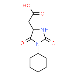 ChemSpider 2D Image | (1-Cyclohexyl-2,5-dioxo-4-imidazolidinyl)acetic acid | C11H16N2O4