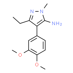 ChemSpider 2D Image | 4-(3,4-dimethoxyphenyl)-5-ethyl-2-methylpyrazol-3-amine | C14H19N3O2