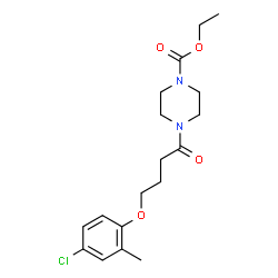ChemSpider 2D Image | Ethyl 4-[4-(4-chloro-2-methylphenoxy)butanoyl]-1-piperazinecarboxylate | C18H25ClN2O4
