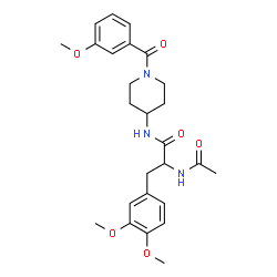 ChemSpider 2D Image | Nalpha-Acetyl-3-methoxy-N-[1-(3-methoxybenzoyl)-4-piperidinyl]-O-methyltyrosinamide | C26H33N3O6
