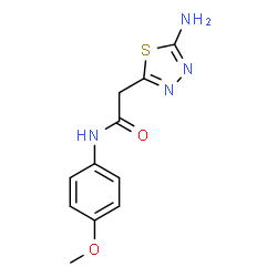 ChemSpider 2D Image | 2-(5-Amino-1,3,4-thiadiazol-2-yl)-N-(4-methoxyphenyl)acetamide | C11H12N4O2S