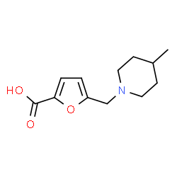 ChemSpider 2D Image | 5-[(4-Methyl-1-piperidinyl)methyl]-2-furoic acid | C12H17NO3