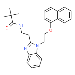 ChemSpider 2D Image | 2,2-Dimethyl-N-(2-{1-[2-(1-naphthyloxy)ethyl]-1H-benzimidazol-2-yl}ethyl)propanamide | C26H29N3O2