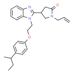 ChemSpider 2D Image | 1-Allyl-4-{1-[2-(4-sec-butylphenoxy)ethyl]-1H-benzimidazol-2-yl}-2-pyrrolidinone | C26H31N3O2