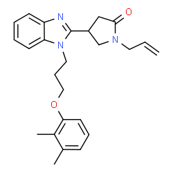 ChemSpider 2D Image | 1-Allyl-4-{1-[3-(2,3-dimethylphenoxy)propyl]-1H-benzimidazol-2-yl}-2-pyrrolidinone | C25H29N3O2