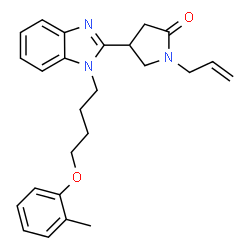 ChemSpider 2D Image | 1-Allyl-4-[1-(4-o-tolyloxy-butyl)-1H-benzoimidazol-2-yl]-pyrrolidin-2-one | C25H29N3O2
