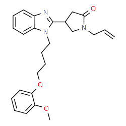 ChemSpider 2D Image | 1-Allyl-4-{1-[4-(2-methoxyphenoxy)butyl]-1H-benzimidazol-2-yl}-2-pyrrolidinone | C25H29N3O3