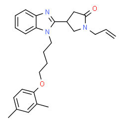ChemSpider 2D Image | 1-Allyl-4-{1-[4-(2,4-dimethylphenoxy)butyl]-1H-benzimidazol-2-yl}-2-pyrrolidinone | C26H31N3O2
