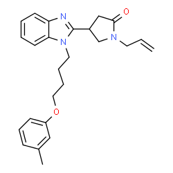 ChemSpider 2D Image | 1-Allyl-4-[1-(4-m-tolyloxy-butyl)-1H-benzoimidazol-2-yl]-pyrrolidin-2-one | C25H29N3O2
