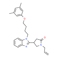 ChemSpider 2D Image | 1-Allyl-4-{1-[4-(3,5-dimethylphenoxy)butyl]-1H-benzimidazol-2-yl}-2-pyrrolidinone | C26H31N3O2