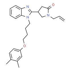 ChemSpider 2D Image | 1-Allyl-4-{1-[4-(3,4-dimethylphenoxy)butyl]-1H-benzimidazol-2-yl}-2-pyrrolidinone | C26H31N3O2