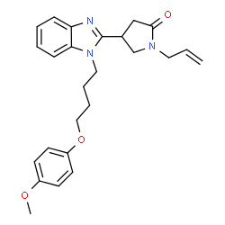 ChemSpider 2D Image | 1-Allyl-4-{1-[4-(4-methoxyphenoxy)butyl]-1H-benzimidazol-2-yl}-2-pyrrolidinone | C25H29N3O3