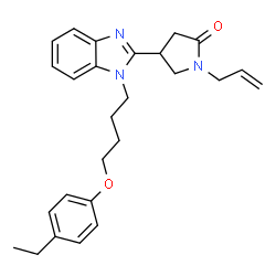 ChemSpider 2D Image | 1-Allyl-4-{1-[4-(4-ethylphenoxy)butyl]-1H-benzimidazol-2-yl}-2-pyrrolidinone | C26H31N3O2