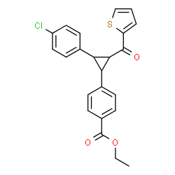 ChemSpider 2D Image | Ethyl 4-[2-(4-chlorophenyl)-3-(2-thienylcarbonyl)cyclopropyl]benzoate | C23H19ClO3S