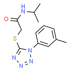 ChemSpider 2D Image | N-Isopropyl-2-{[1-(3-methylphenyl)-1H-tetrazol-5-yl]sulfanyl}acetamide | C13H17N5OS