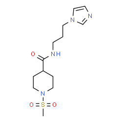 ChemSpider 2D Image | N-[3-(1H-Imidazol-1-yl)propyl]-1-(methylsulfonyl)-4-piperidinecarboxamide | C13H22N4O3S