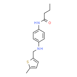 ChemSpider 2D Image | N-(4-{[(5-Methyl-2-thienyl)methyl]amino}phenyl)butanamide | C16H20N2OS