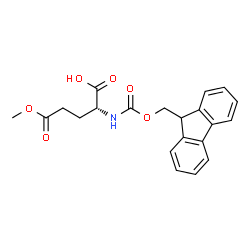 ChemSpider 2D Image | (2R)-2-{[(9H-Fluoren-9-ylmethoxy)carbonyl]amino}-5-methoxy-5-oxopentanoic acid (non-preferred name) | C21H21NO6