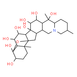 ChemSpider 2D Image | 4,9-Epoxycevane-3,4,6,7,14,15,16,20-octol | C27H43NO9
