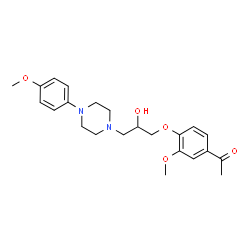ChemSpider 2D Image | 1-(4-{2-Hydroxy-3-[4-(4-methoxyphenyl)-1-piperazinyl]propoxy}-3-methoxyphenyl)ethanone | C23H30N2O5