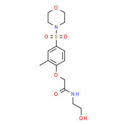 ChemSpider 2D Image | N-(2-Hydroxyethyl)-2-[2-methyl-4-(4-morpholinylsulfonyl)phenoxy]acetamide | C15H22N2O6S