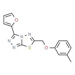 ChemSpider 2D Image | 3-Furan-2-yl-6-m-tolyloxymethyl-[1,2,4]triazolo[3,4-b][1,3,4]thiadiazole | C15H12N4O2S