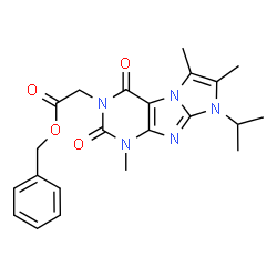 ChemSpider 2D Image | Benzyl (8-isopropyl-1,6,7-trimethyl-2,4-dioxo-1,2,4,8-tetrahydro-3H-imidazo[2,1-f]purin-3-yl)acetate | C22H25N5O4