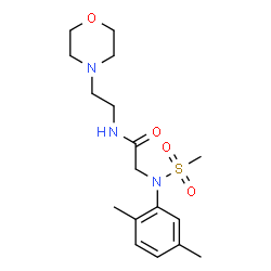 ChemSpider 2D Image | N~2~-(2,5-Dimethylphenyl)-N~2~-(methylsulfonyl)-N-[2-(4-morpholinyl)ethyl]glycinamide | C17H27N3O4S