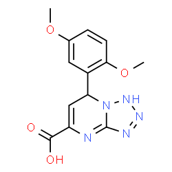 ChemSpider 2D Image | 7-(2,5-Dimethoxyphenyl)-1,7-dihydrotetrazolo[1,5-a]pyrimidine-5-carboxylic acid | C13H13N5O4