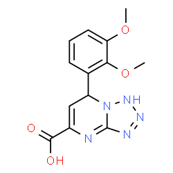 ChemSpider 2D Image | 7-(2,3-Dimethoxyphenyl)-1,7-dihydrotetrazolo[1,5-a]pyrimidine-5-carboxylic acid | C13H13N5O4