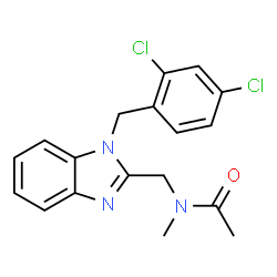 ChemSpider 2D Image | N-{[1-(2,4-Dichlorobenzyl)-1H-benzimidazol-2-yl]methyl}-N-methylacetamide | C18H17Cl2N3O